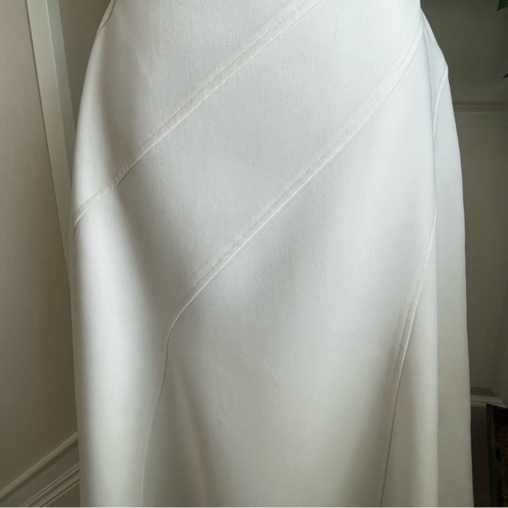 L'Espoir Asymmetrical Neckline Midi Paneled Dress White Sz S - Picture 7 of 15
